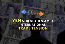 Yen strengthen amid international trade tension and US interest rate cut